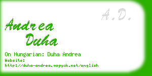 andrea duha business card